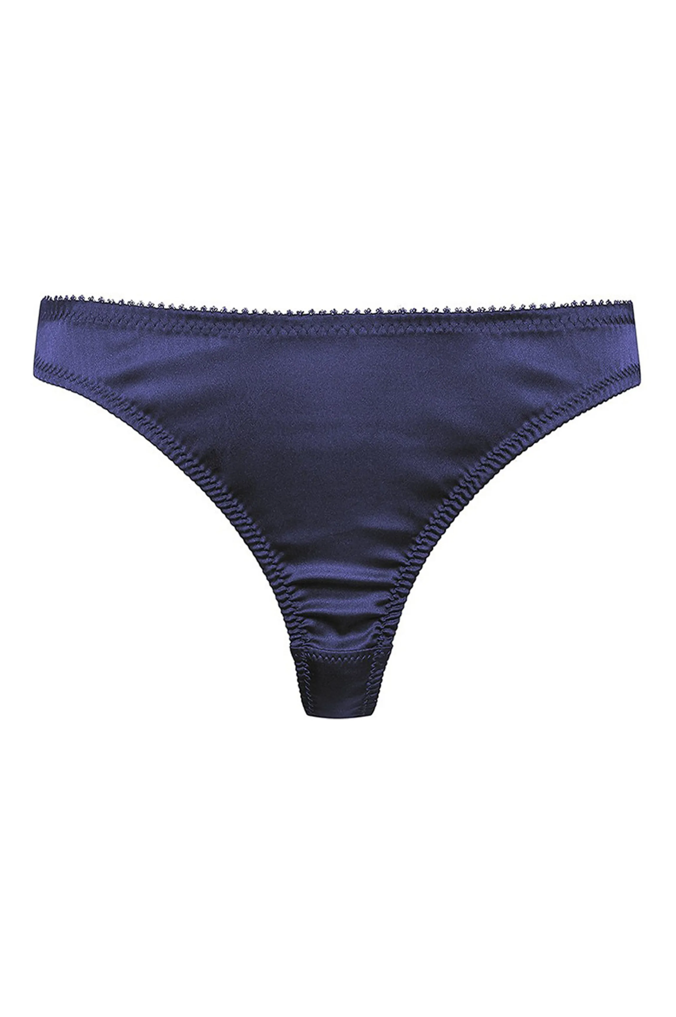 Fashion CATHY navy satin string Tangas And Jstrings