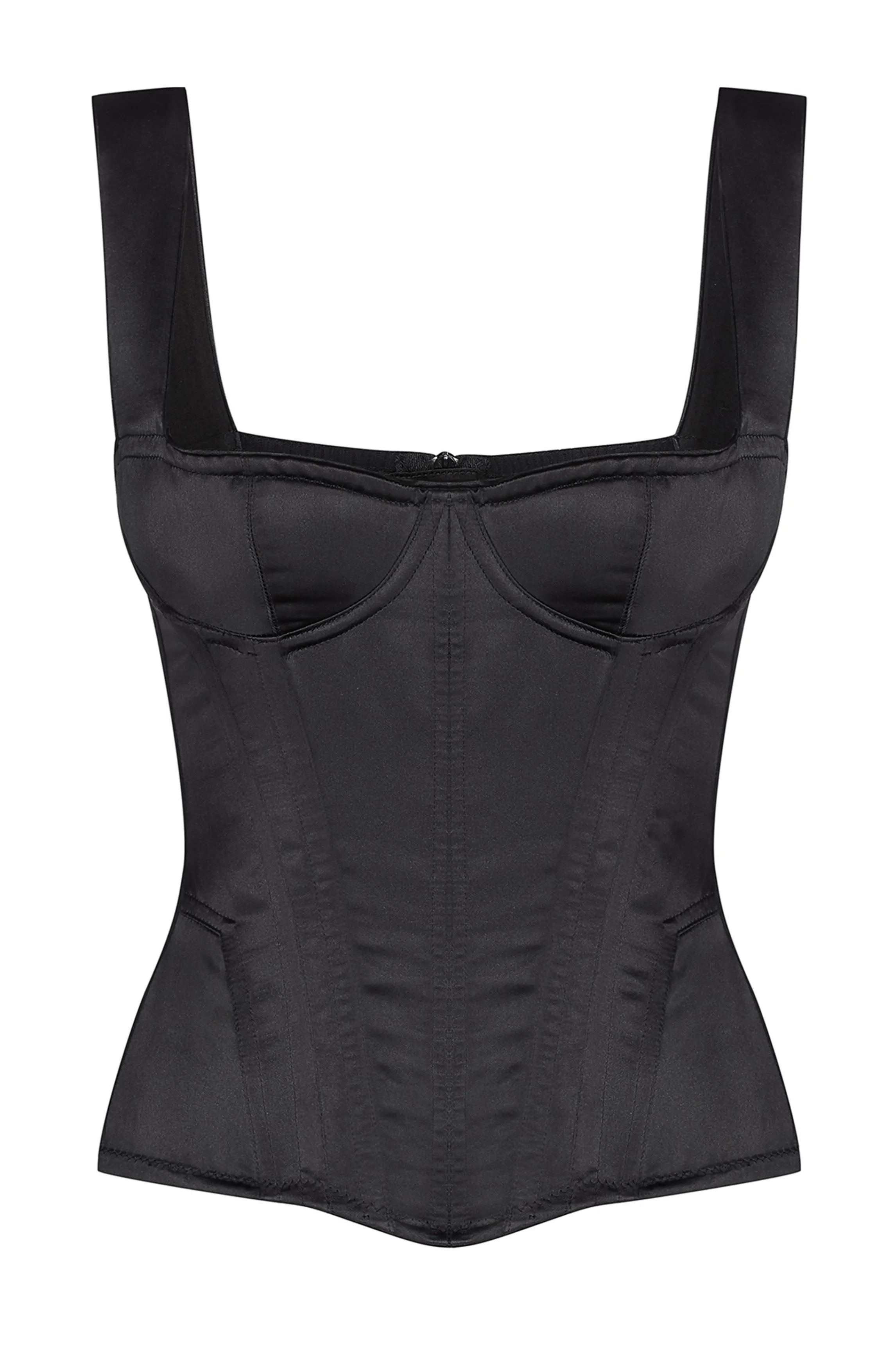 Best Sale DAISY satin bustier Black Corsets