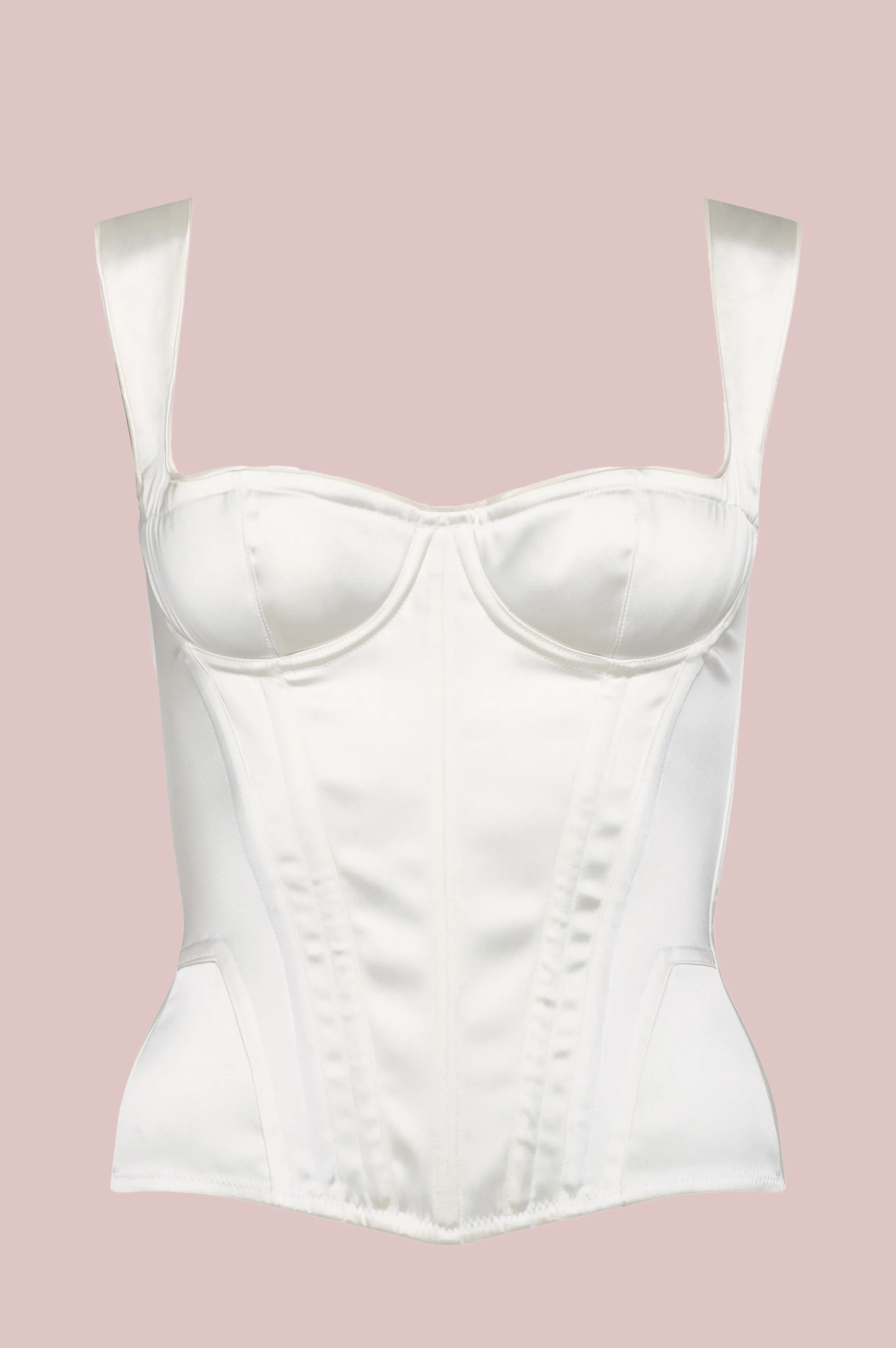 Cheap DAISY ivory satin corset White Corsets