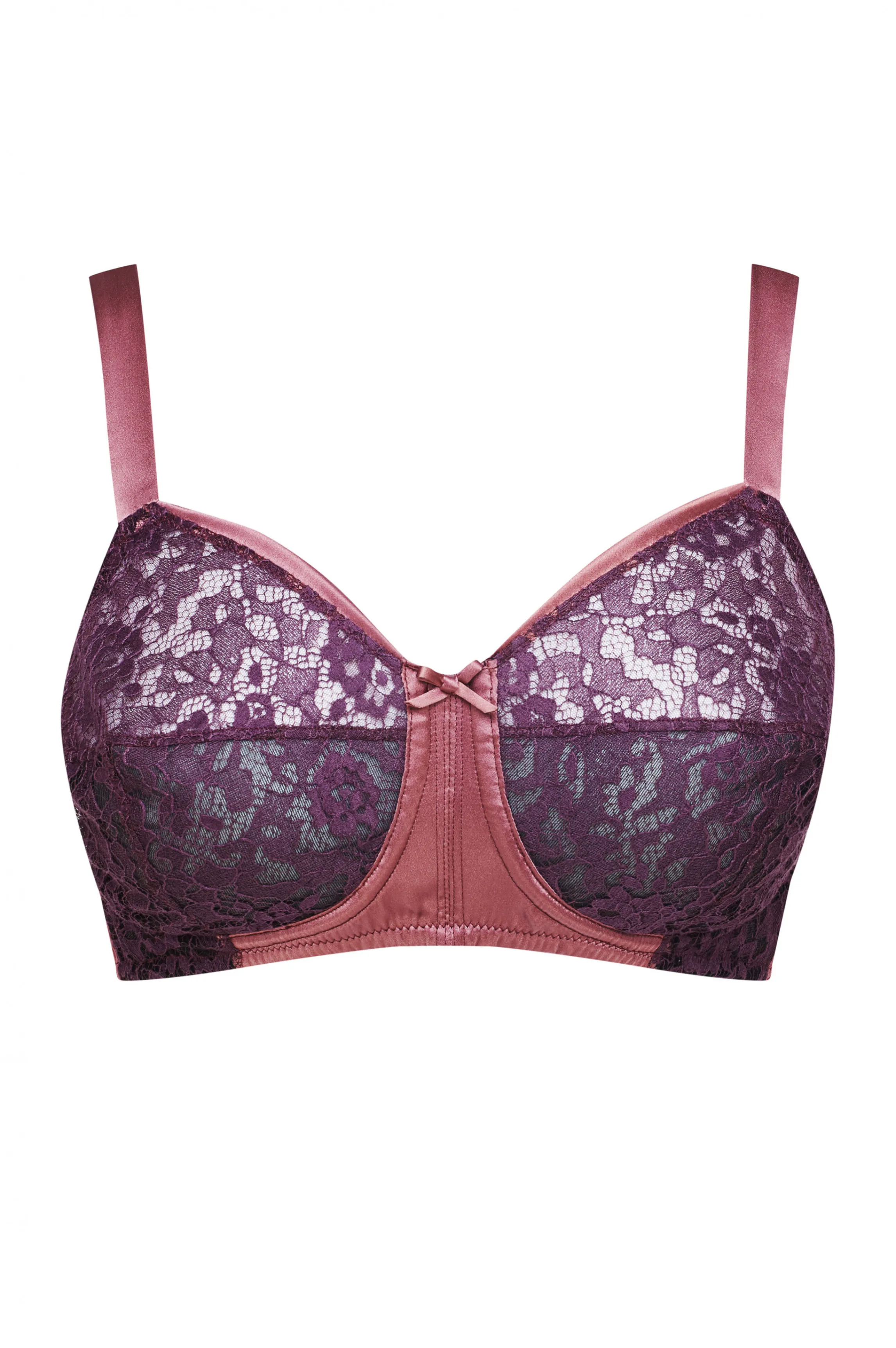 Best Sale DEEP CUP purple silk bra "Baliette" Full Cup Bras