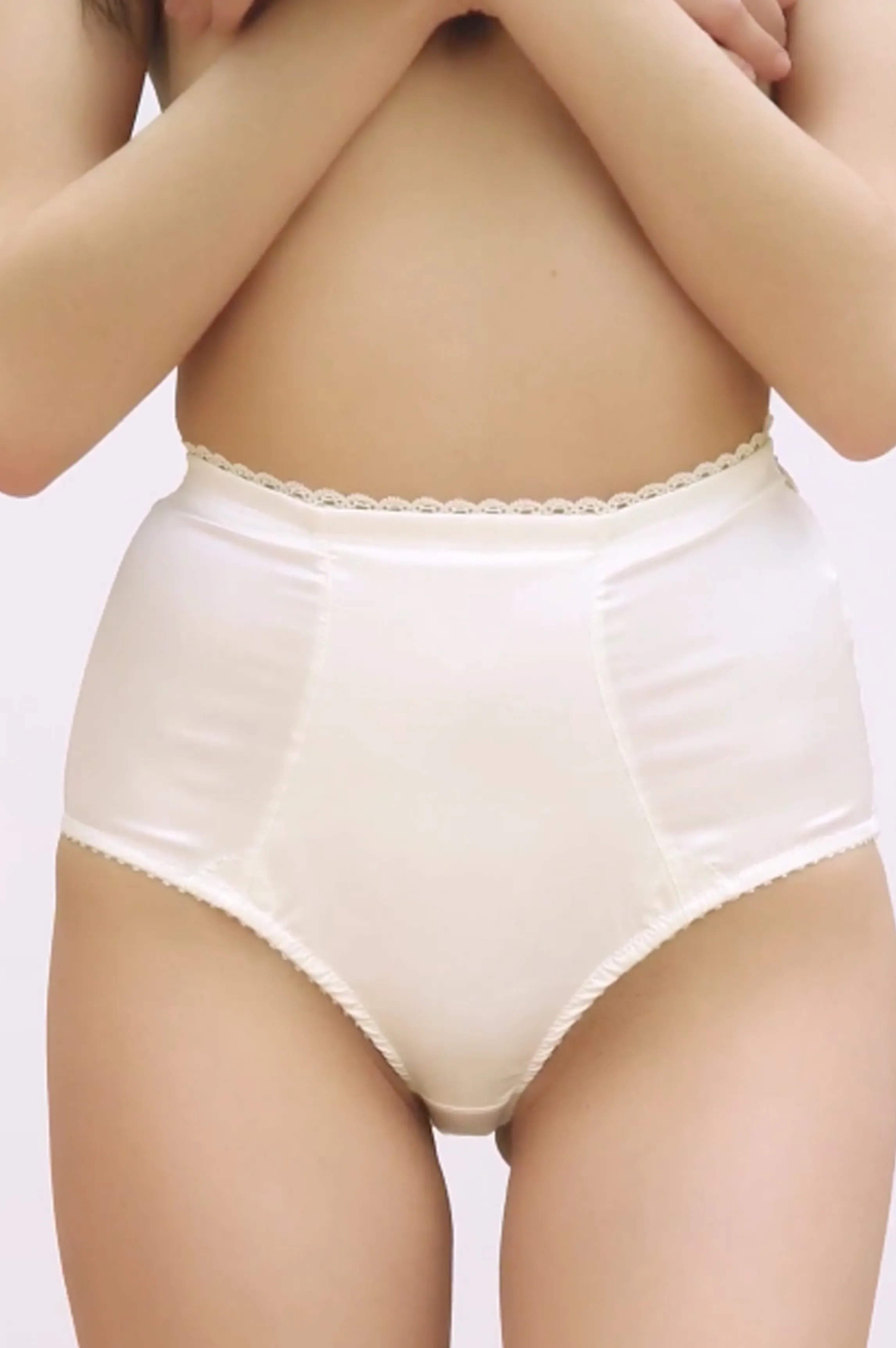 Flash Sale GINA ivory satin high waist panties High Waist Panties