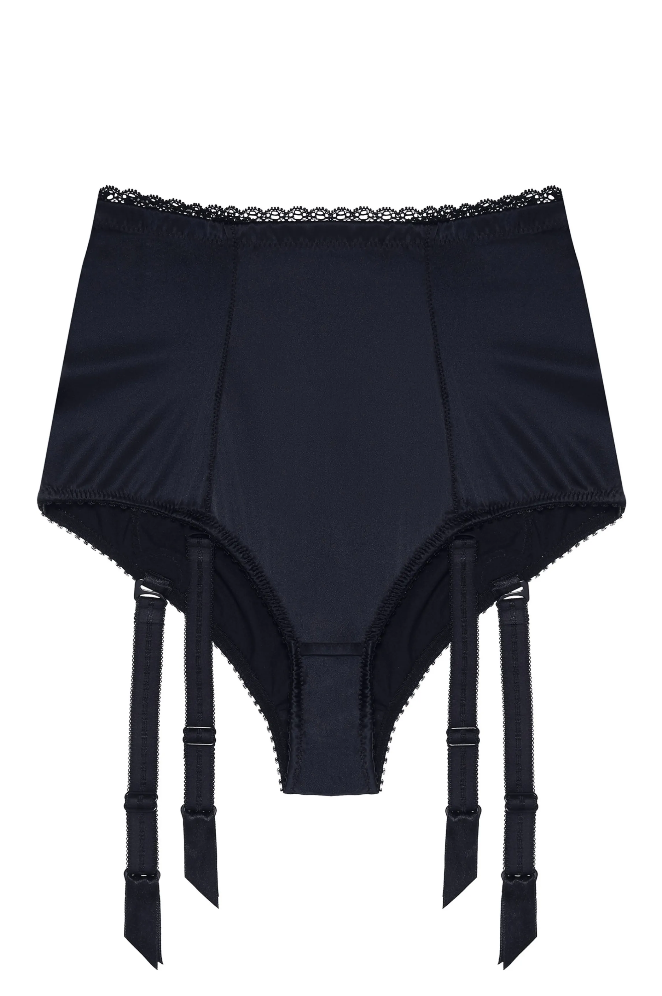 Hot High-waist panties with garters satin GINA Garter Belts And Stockings | High Waist Panties