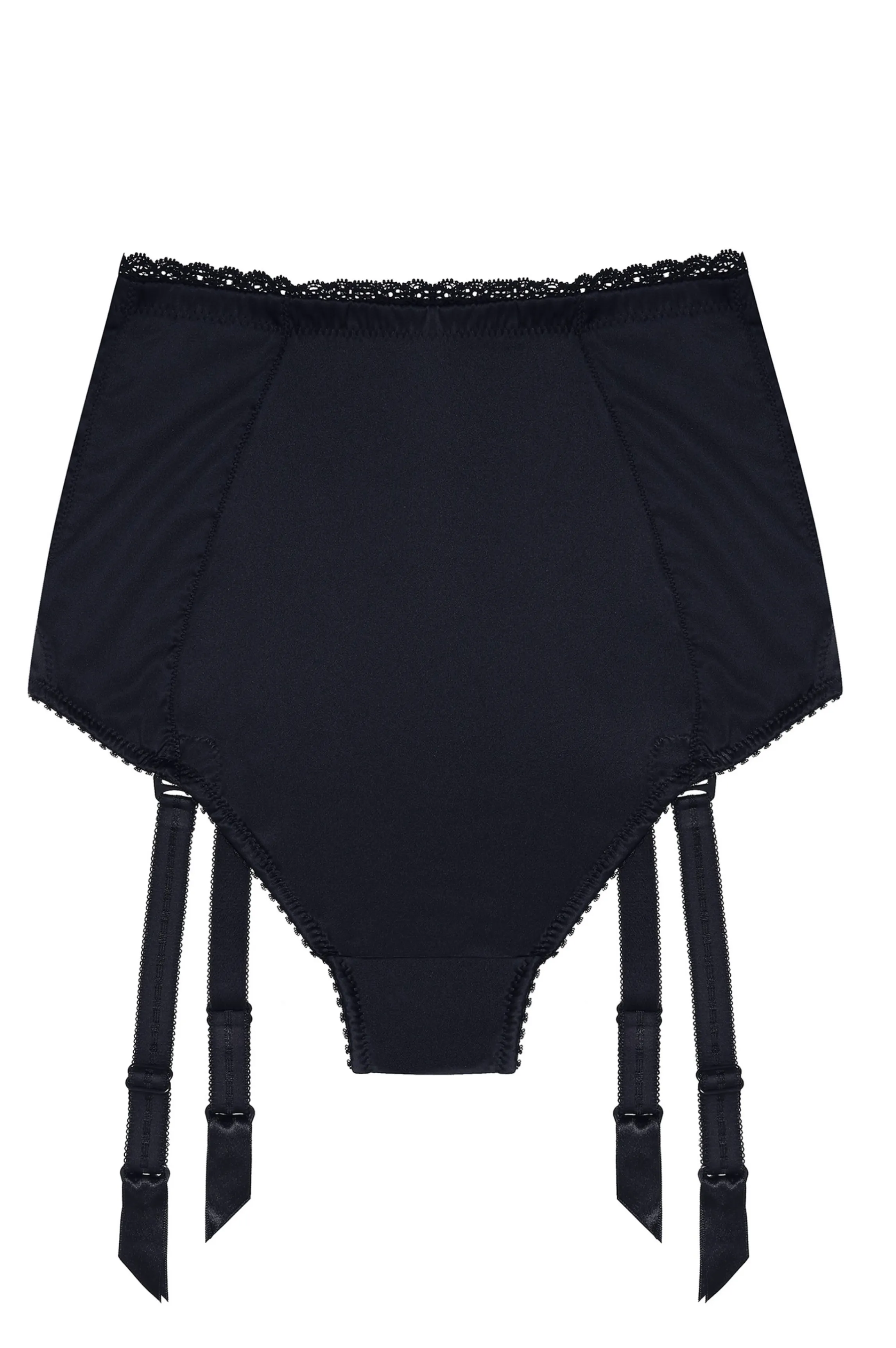 Hot High-waist panties with garters satin GINA Garter Belts And Stockings | High Waist Panties