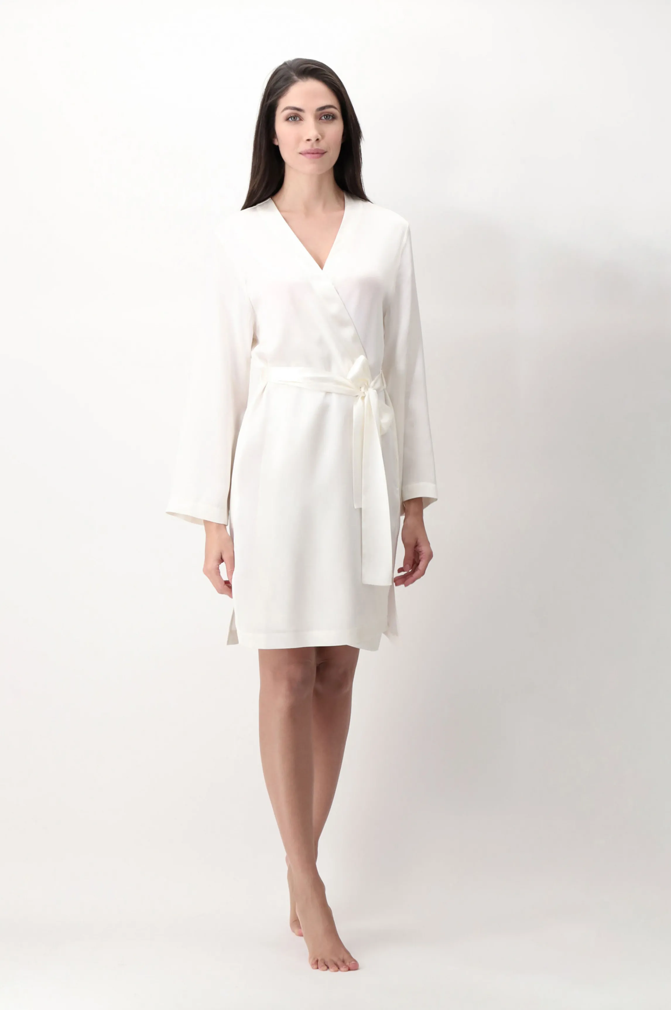 Shop Ivory silk robe Robes
