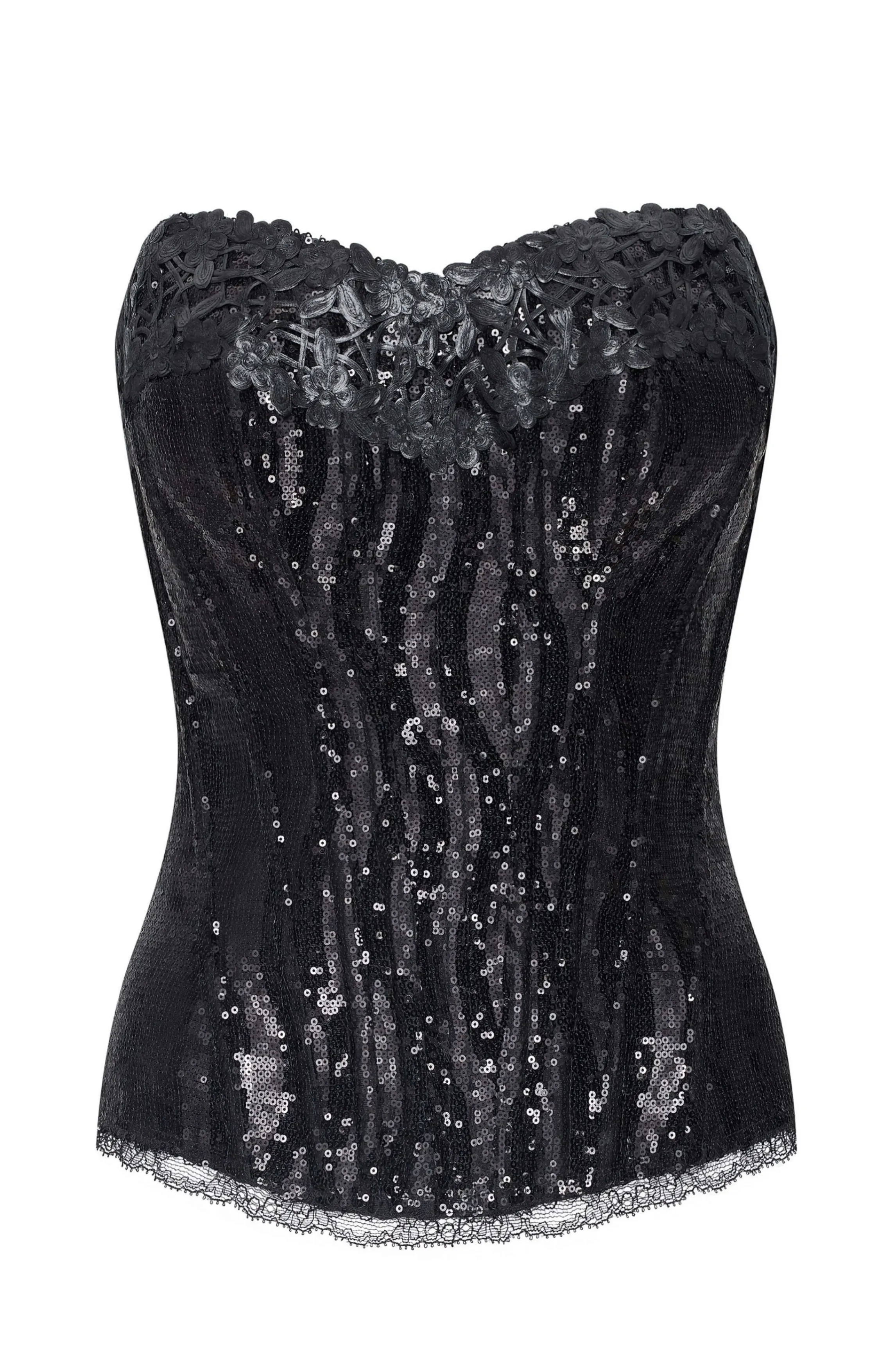 Best Sale KELLY sequins bustier Black Corsets