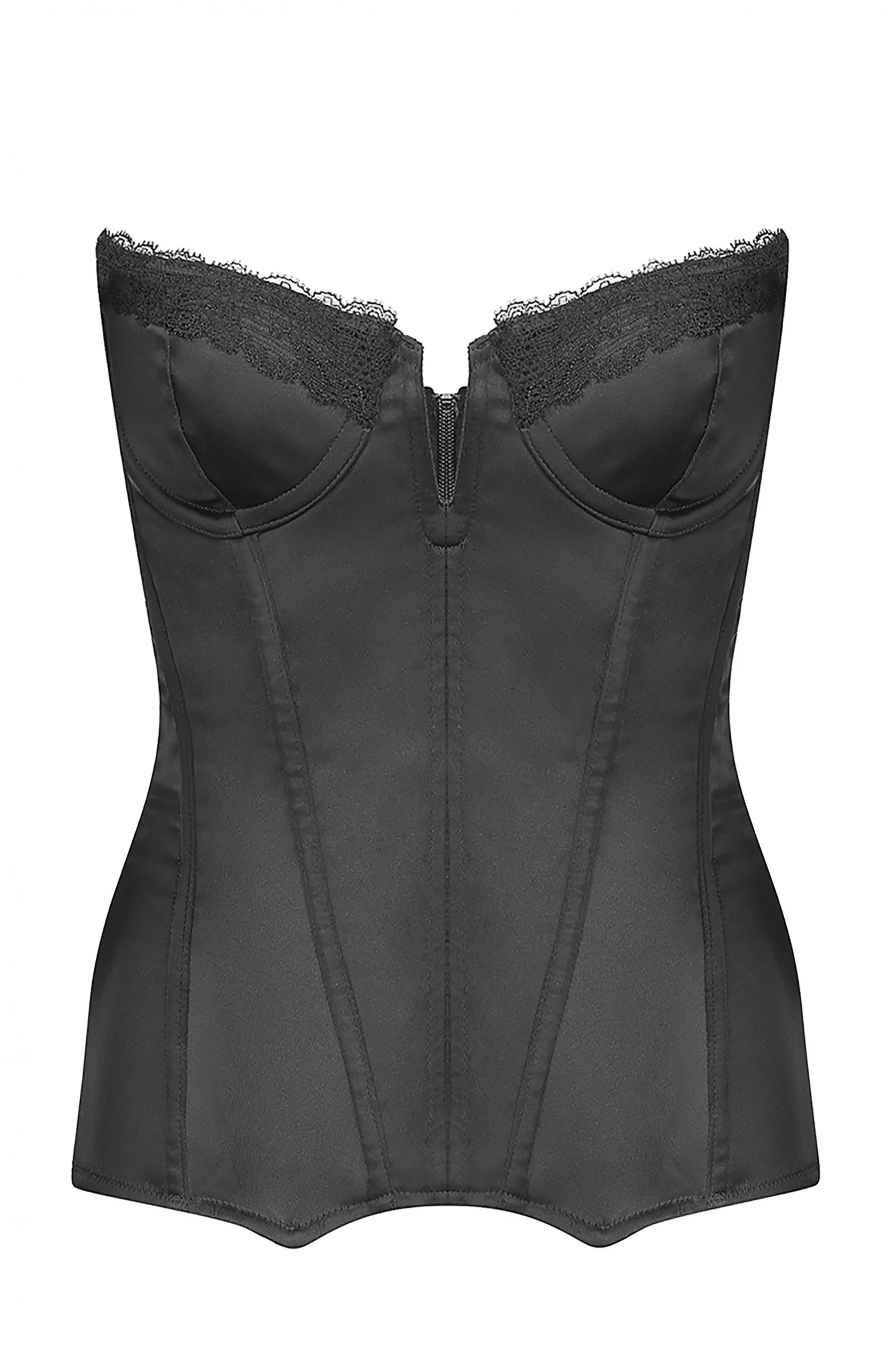 Cheap MEDICIS 5 satin bustier Guepières | Black Corsets