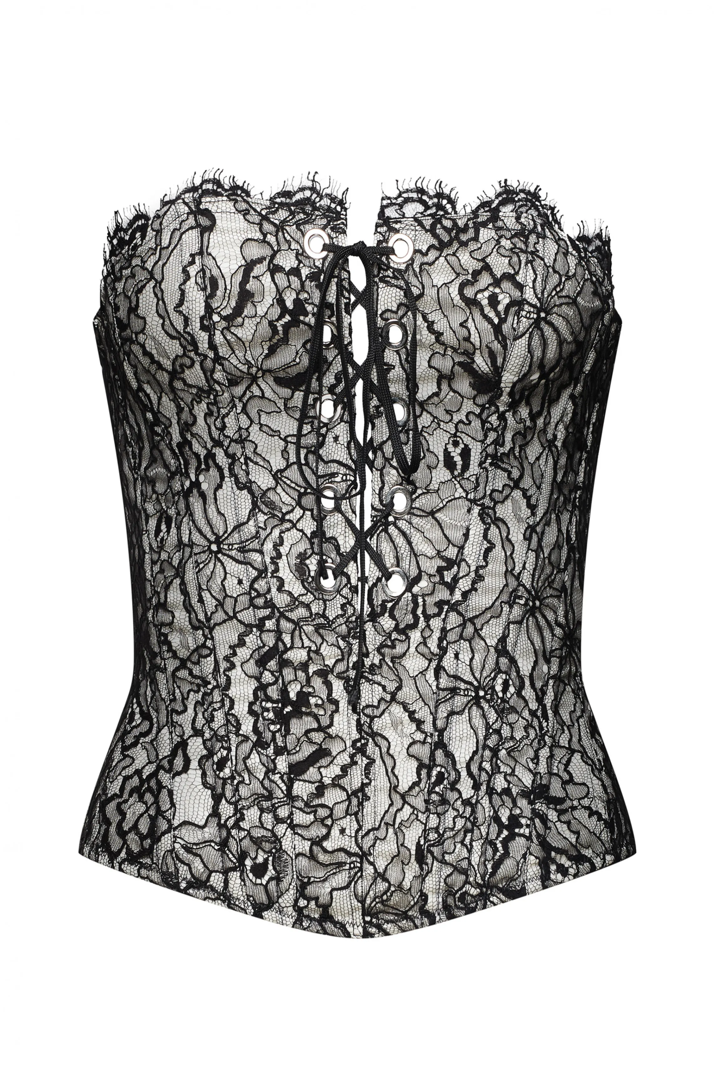 Cheap MIKO white and black lace bustier Black Corsets | White Corsets