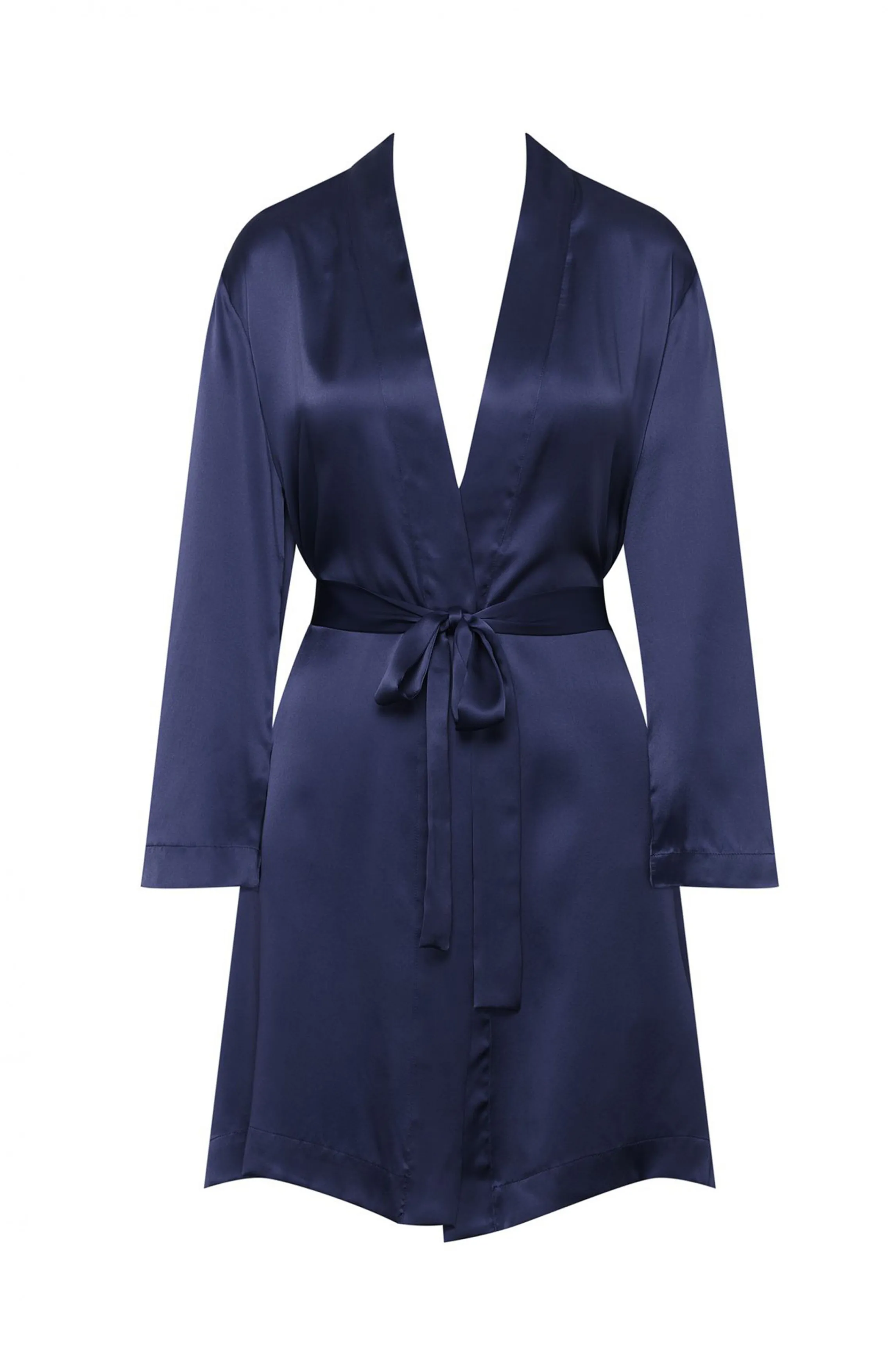 Best Sale Navy silk robe Robes