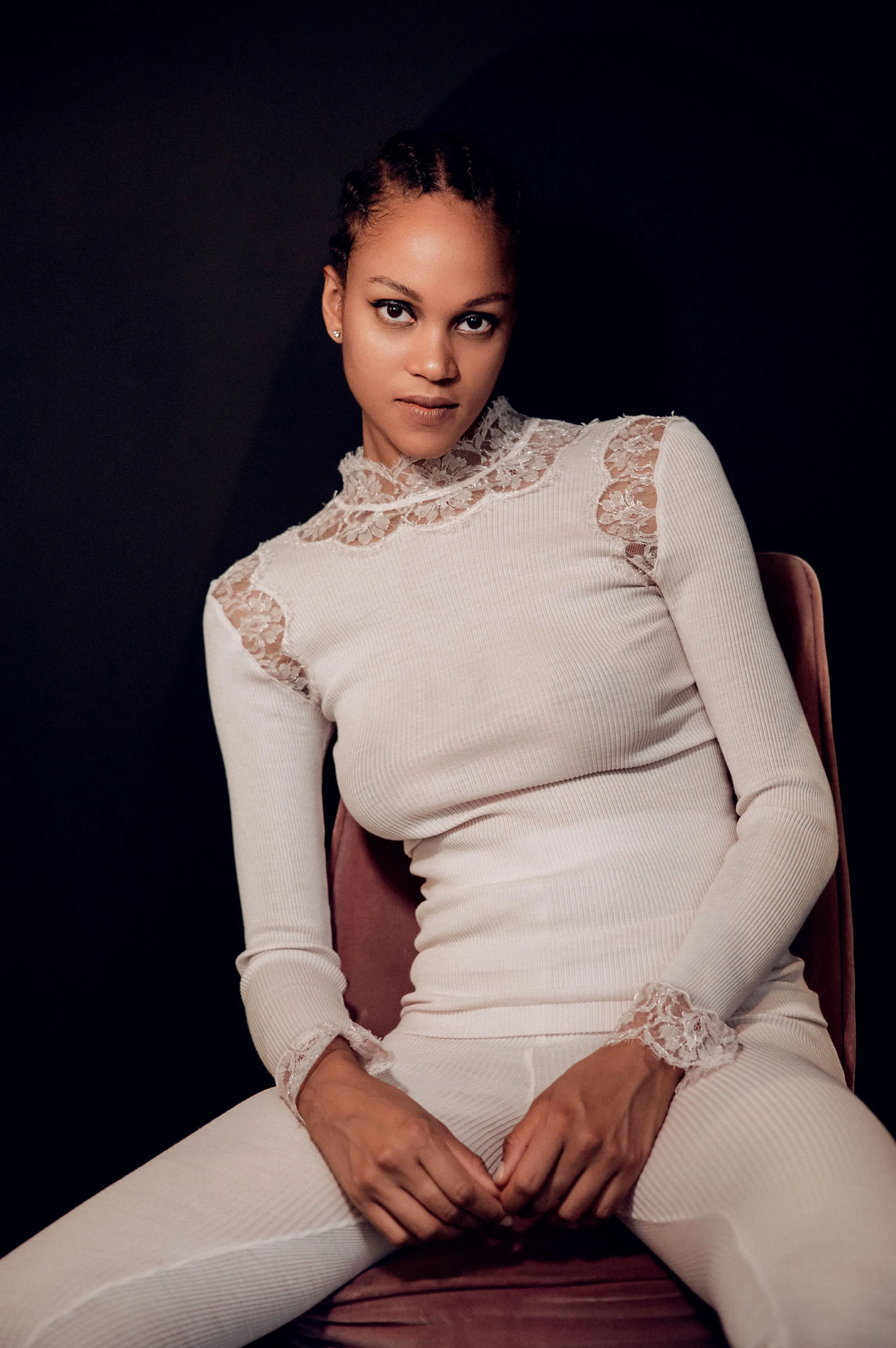 Discount Pale rose WOOL & SILK TOP Ready-to-wear