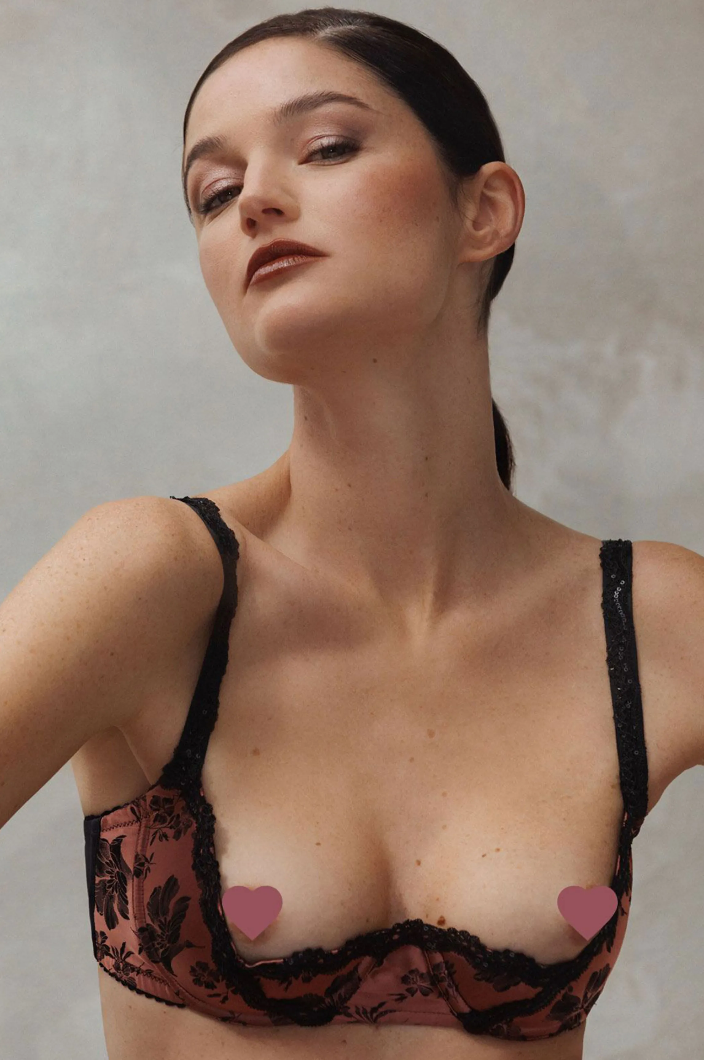 Clearance friandise satin open bra "Tulipe" Nipple Free Bras