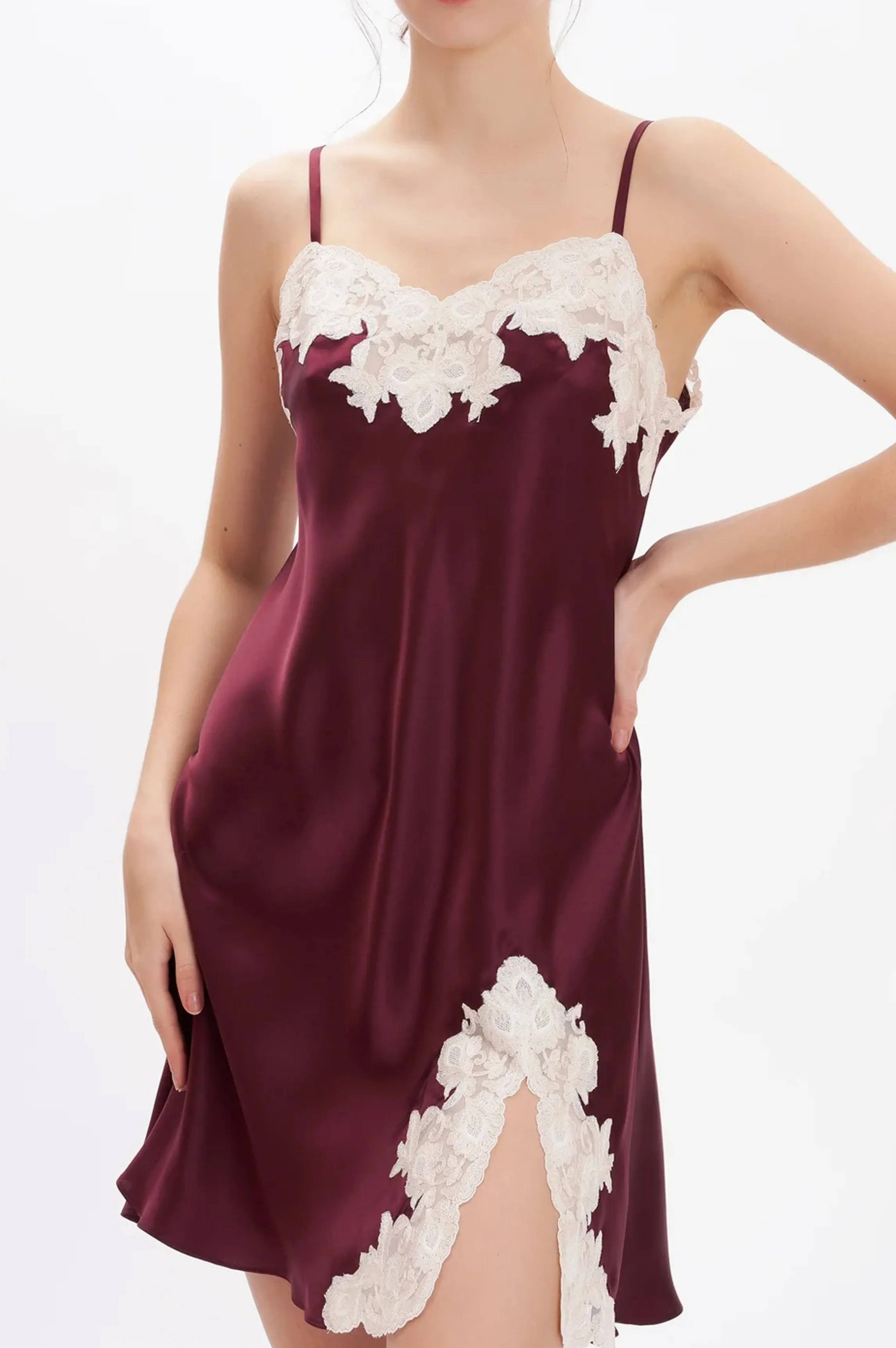 Flash Sale Purple silk nighty Babydolls