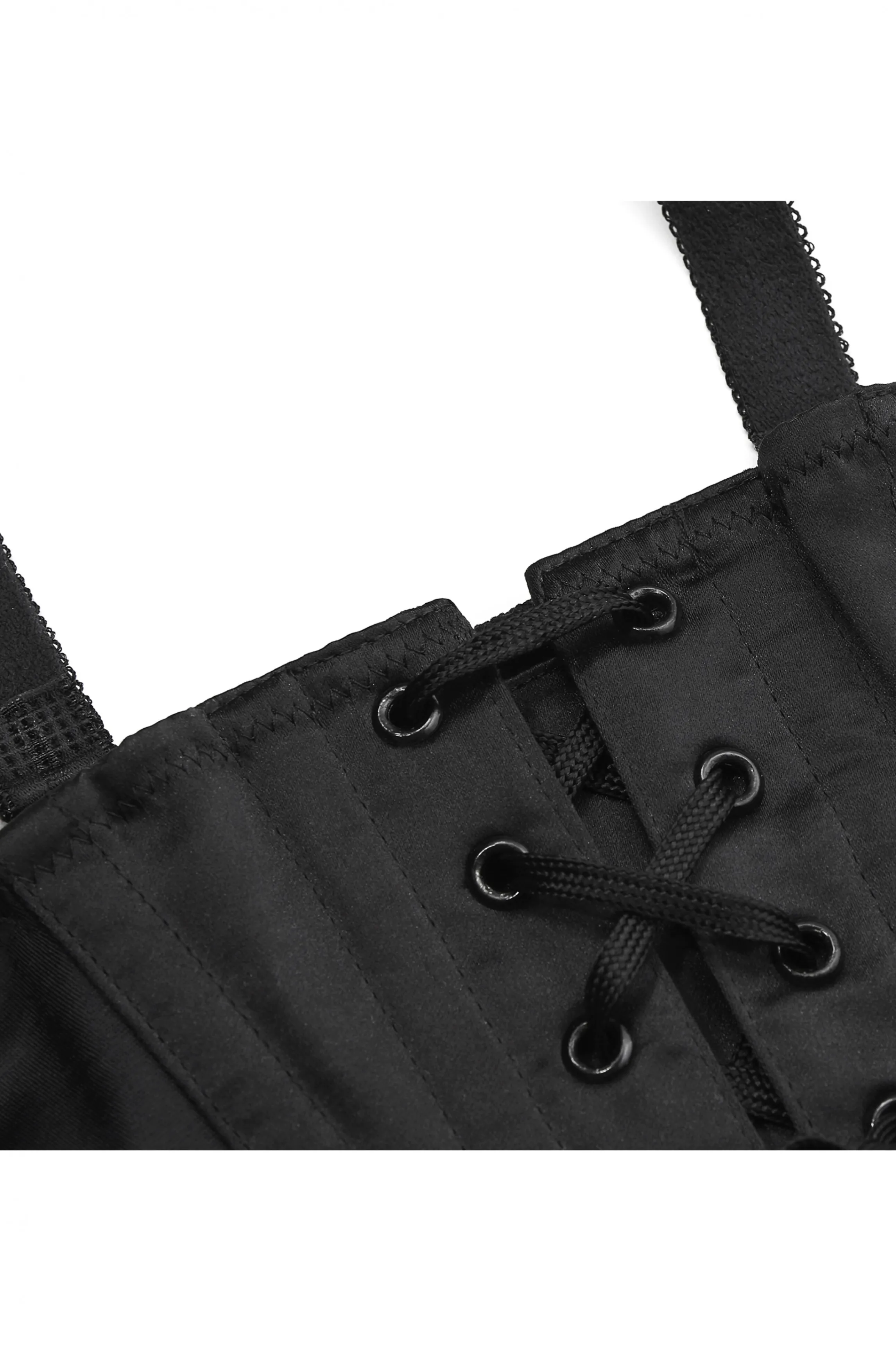 raja_black_satin_waspie_2.webp Online RAJA satin waspie Garter Belts And Stockings | Waist Cinchers