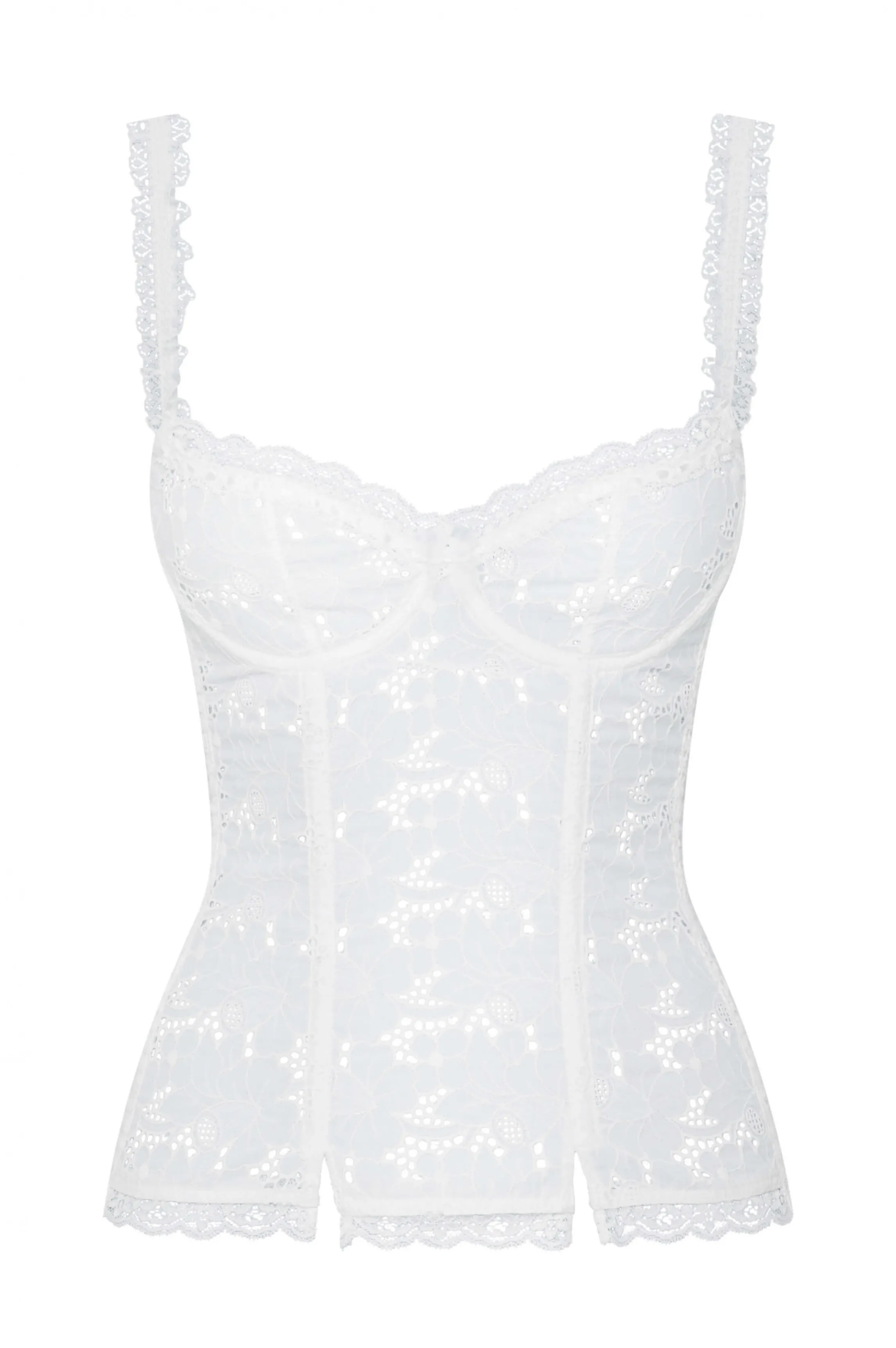 Online SALSA English embroidery bustier White Corsets
