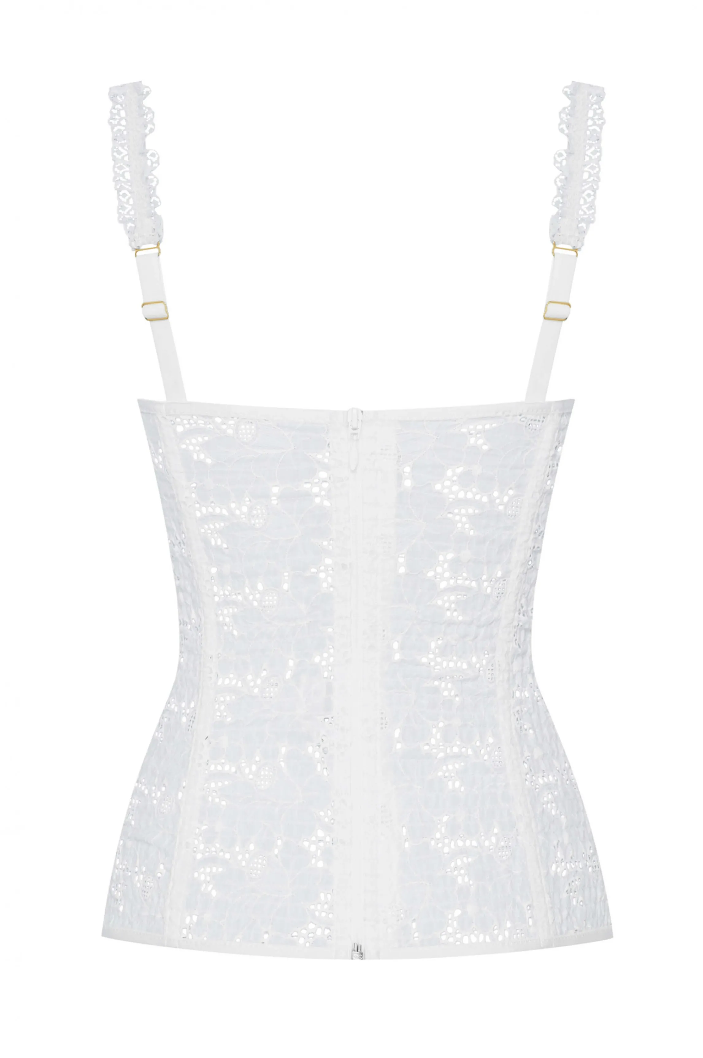 Online SALSA English embroidery bustier White Corsets