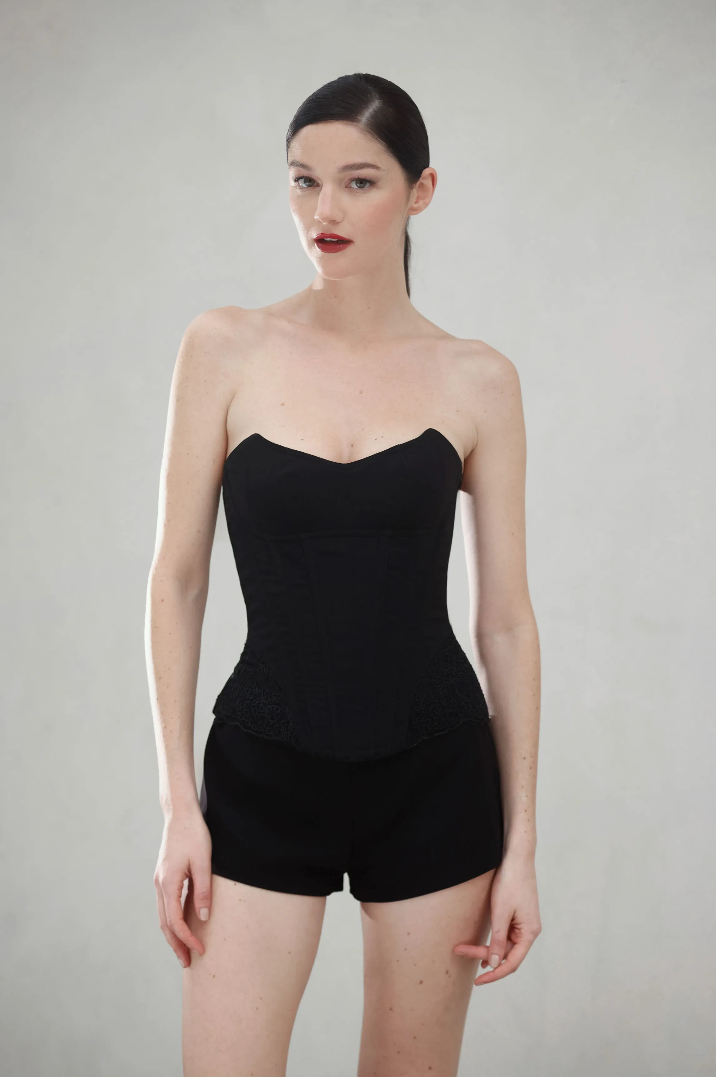 Cheap SCARLET matt corset Black Corsets