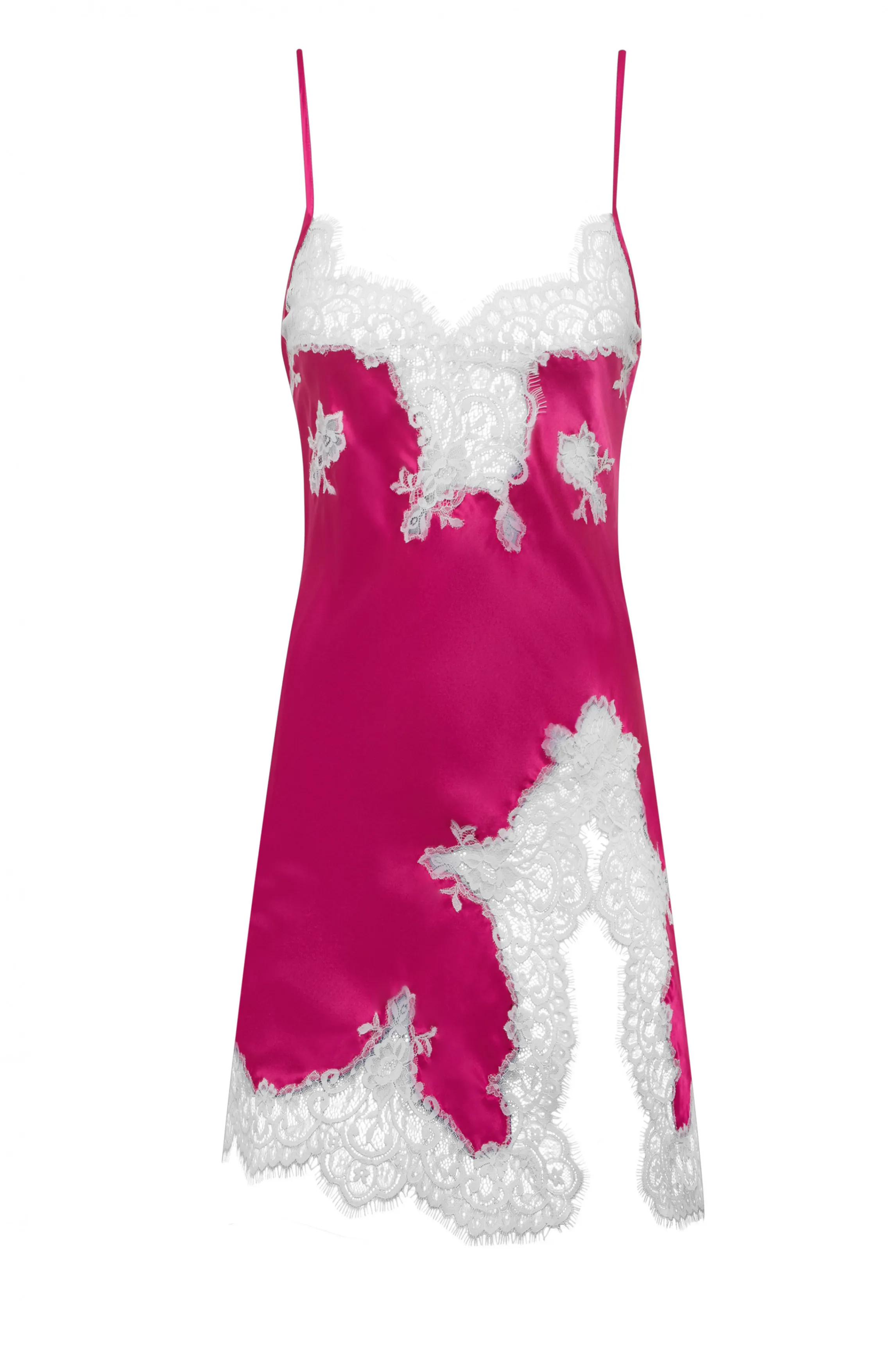 Fashion Shoking pink silk nighty Babydolls