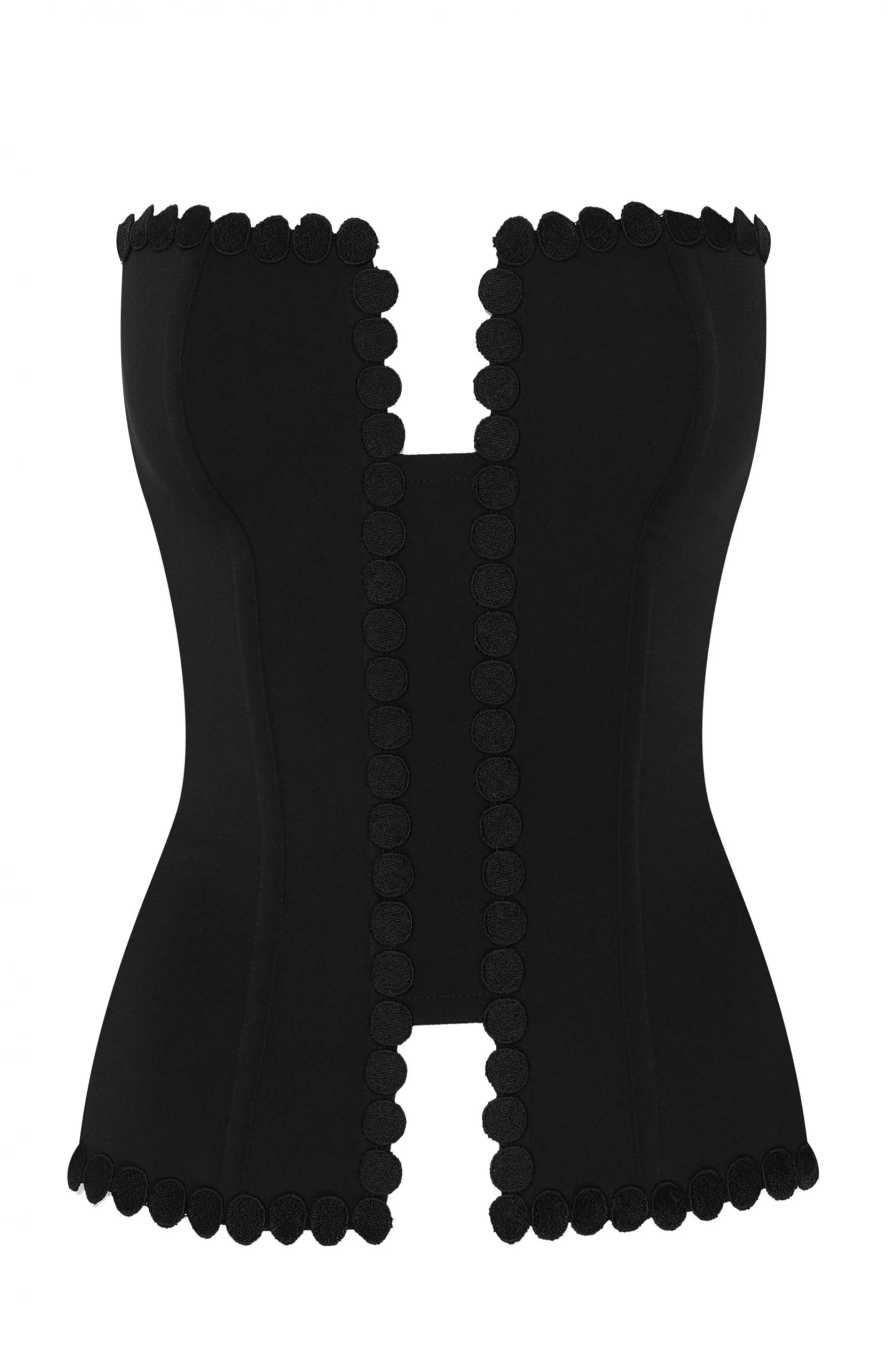 Outlet SQUARE crepe corset Black Corsets