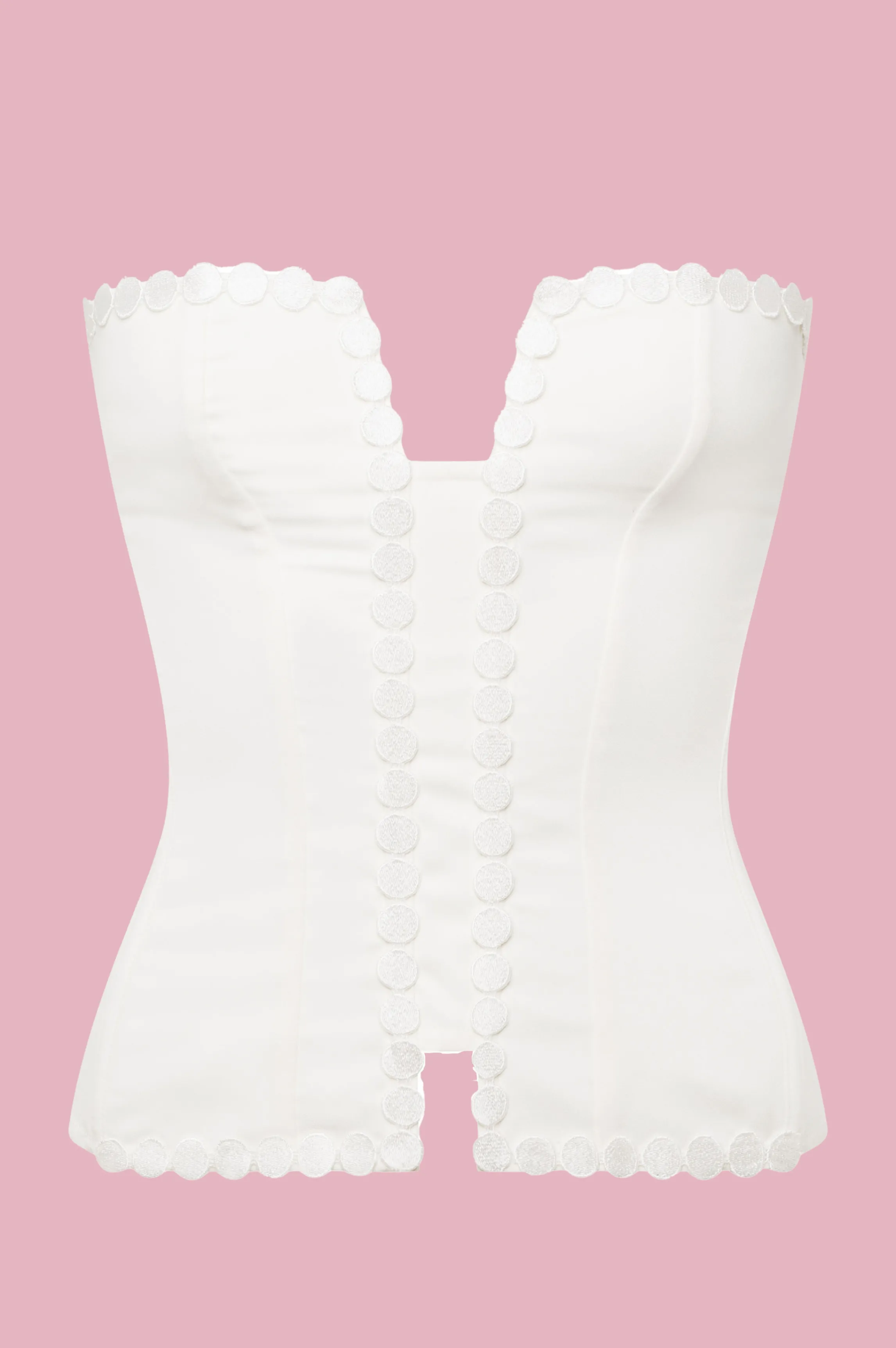 Hot SQUARE crepe corset White Corsets
