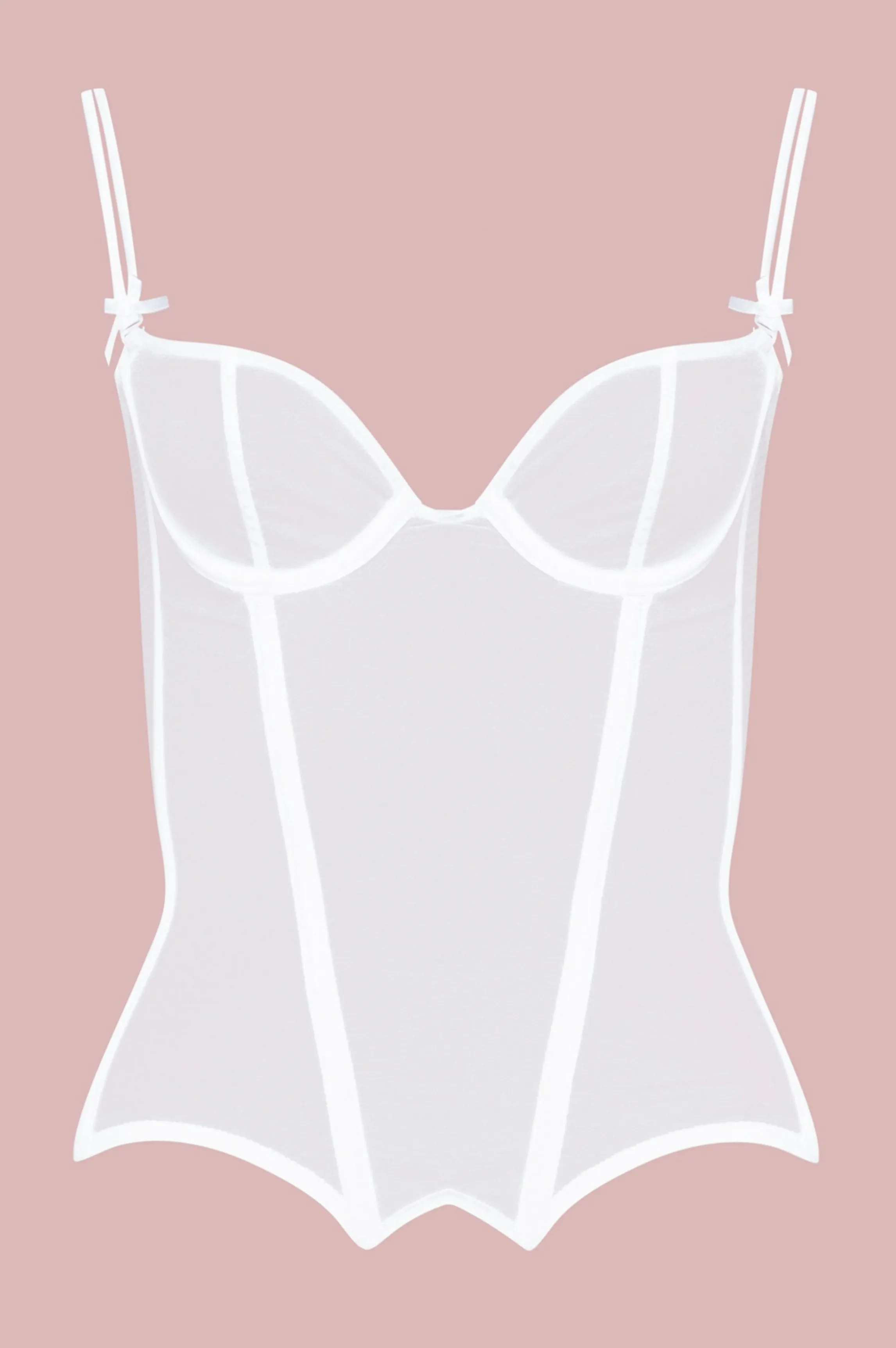 Outlet TALIA tulle bustier White Corsets