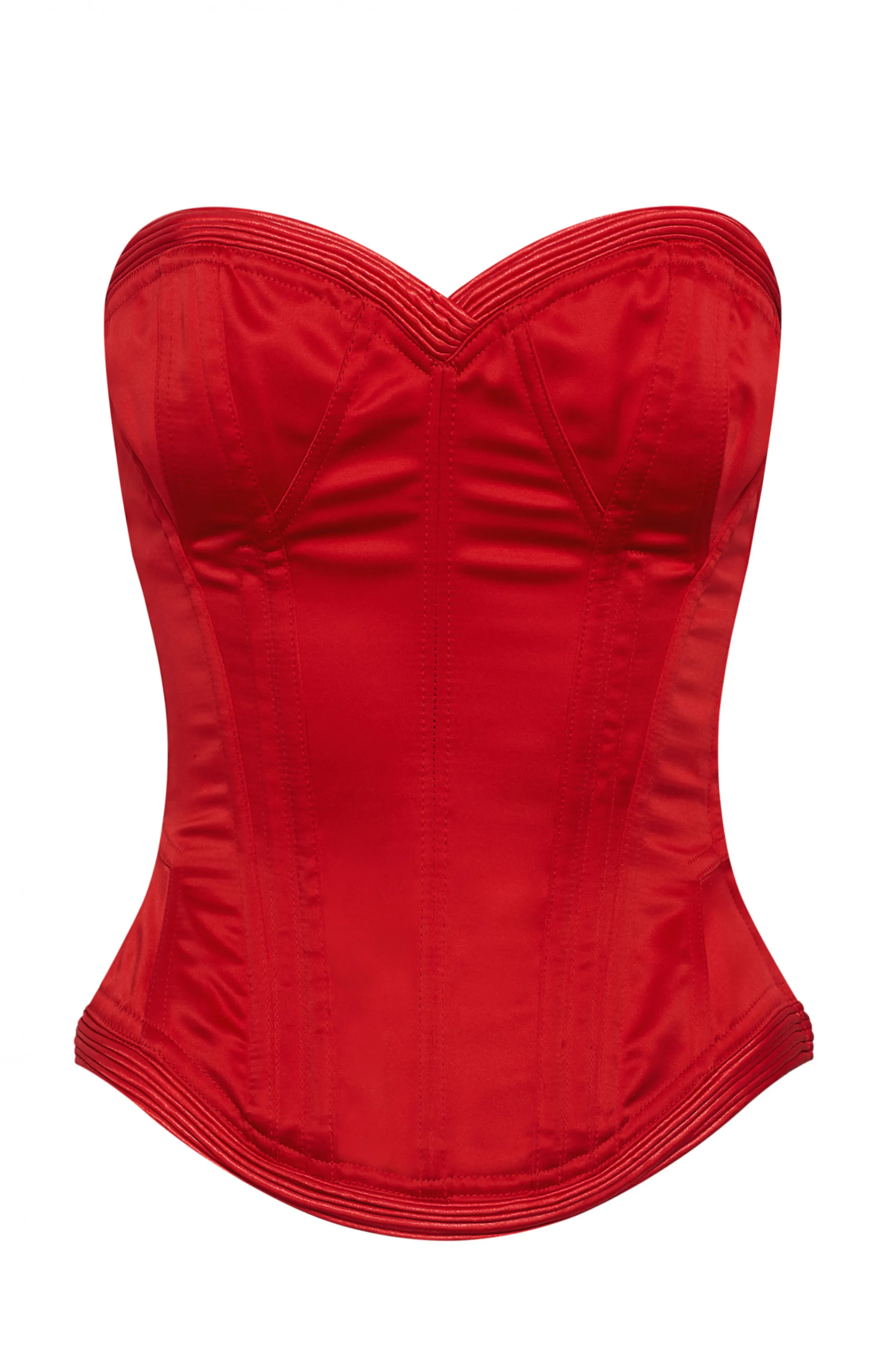 Cheap VICTORIA satin corset Red Corsets