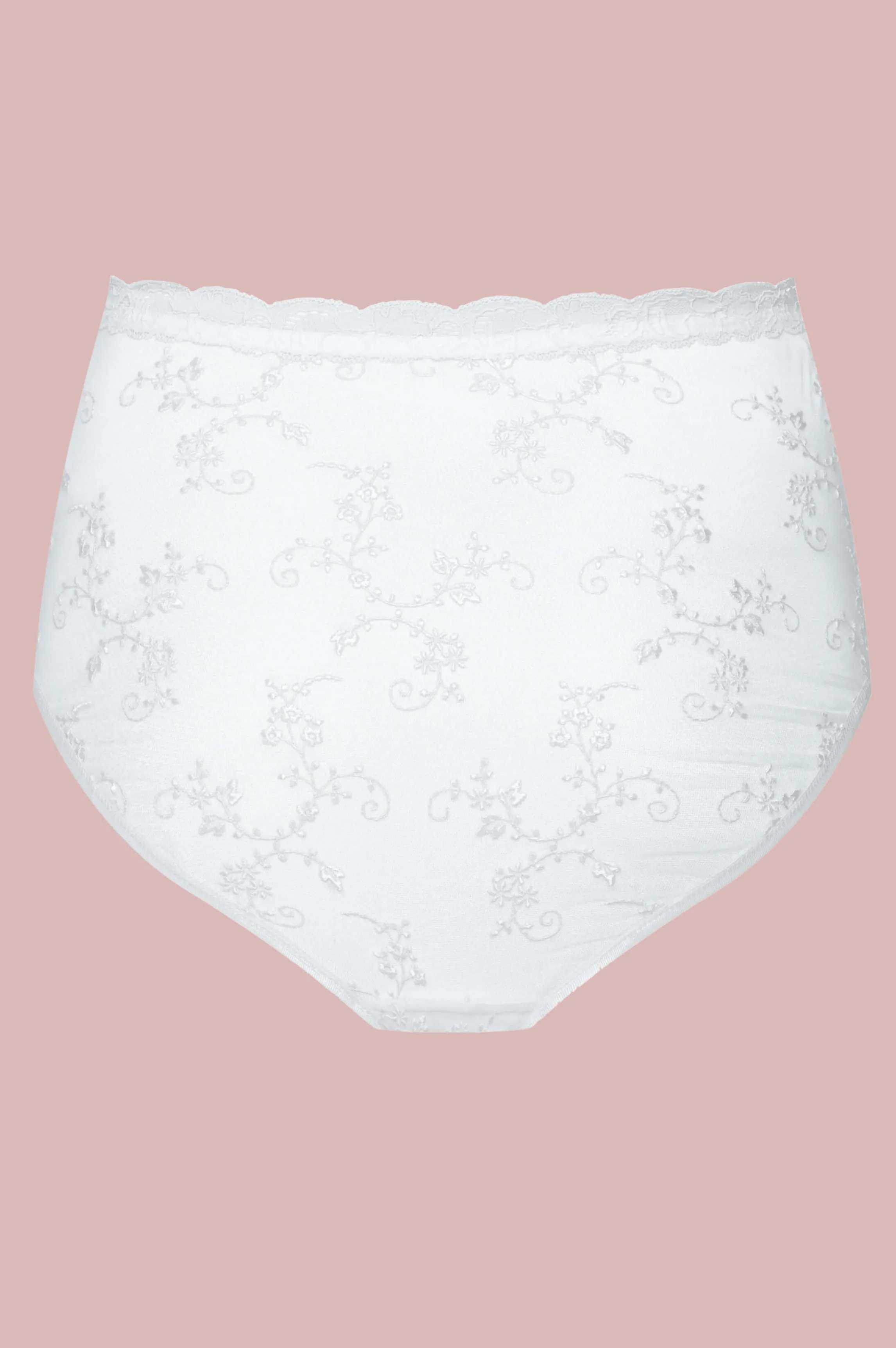 white_fleurette_embroidered_high_waist_panties_3.webp Discount Fleurette embroidered high waist panties High Waist Panties