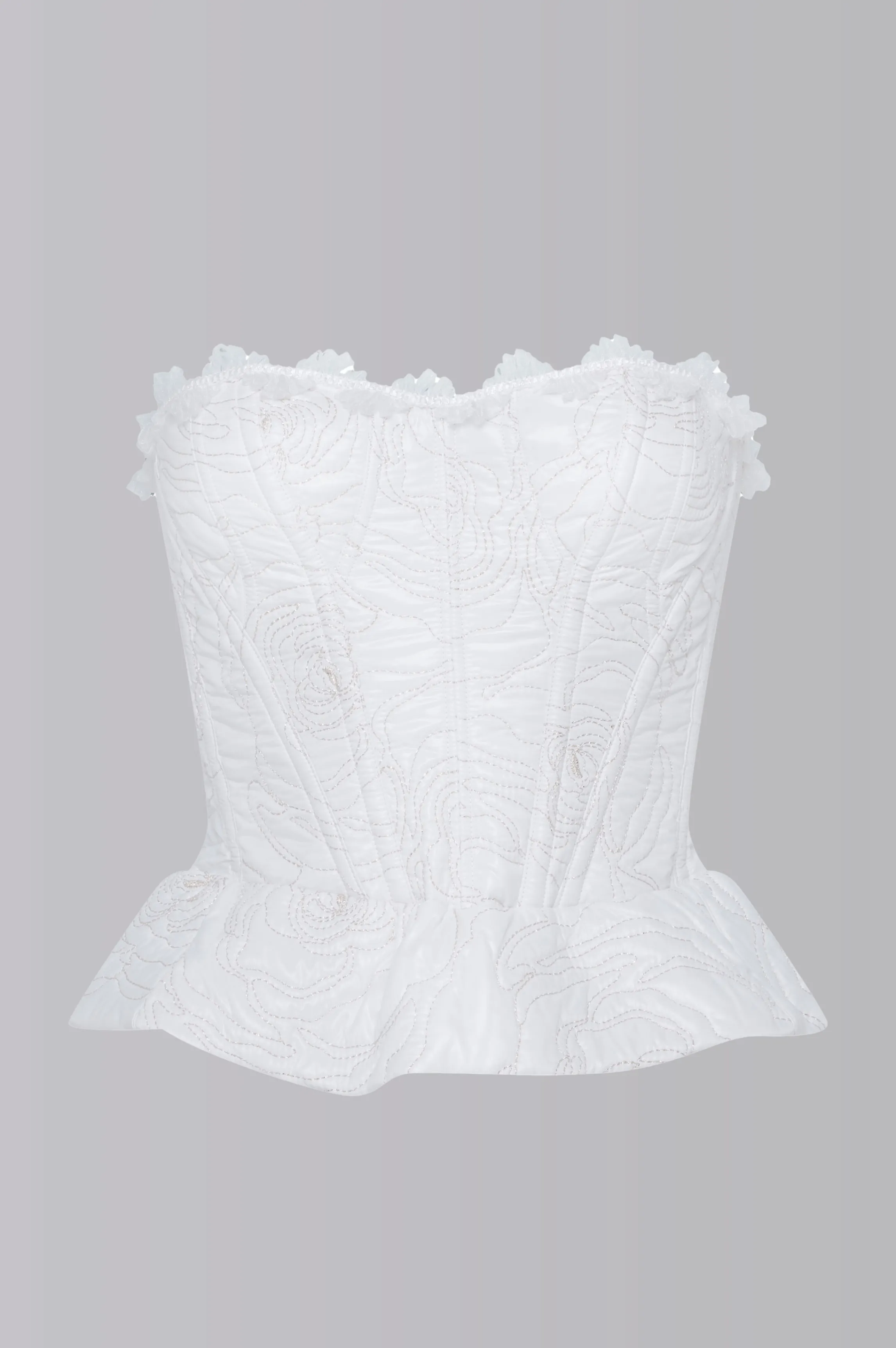 Hot puffer corset White Corsets