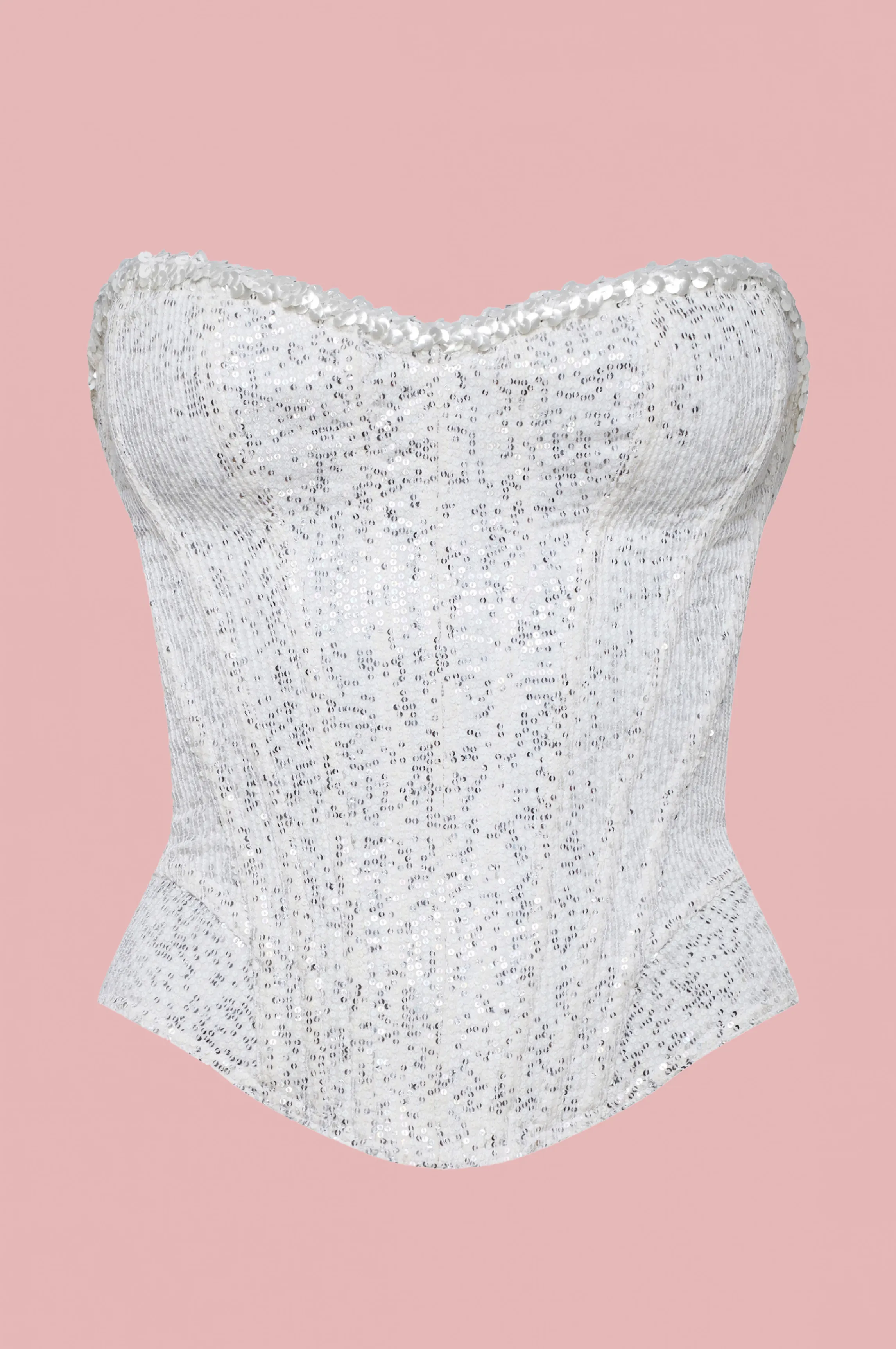 Flash Sale sequin corset White Corsets