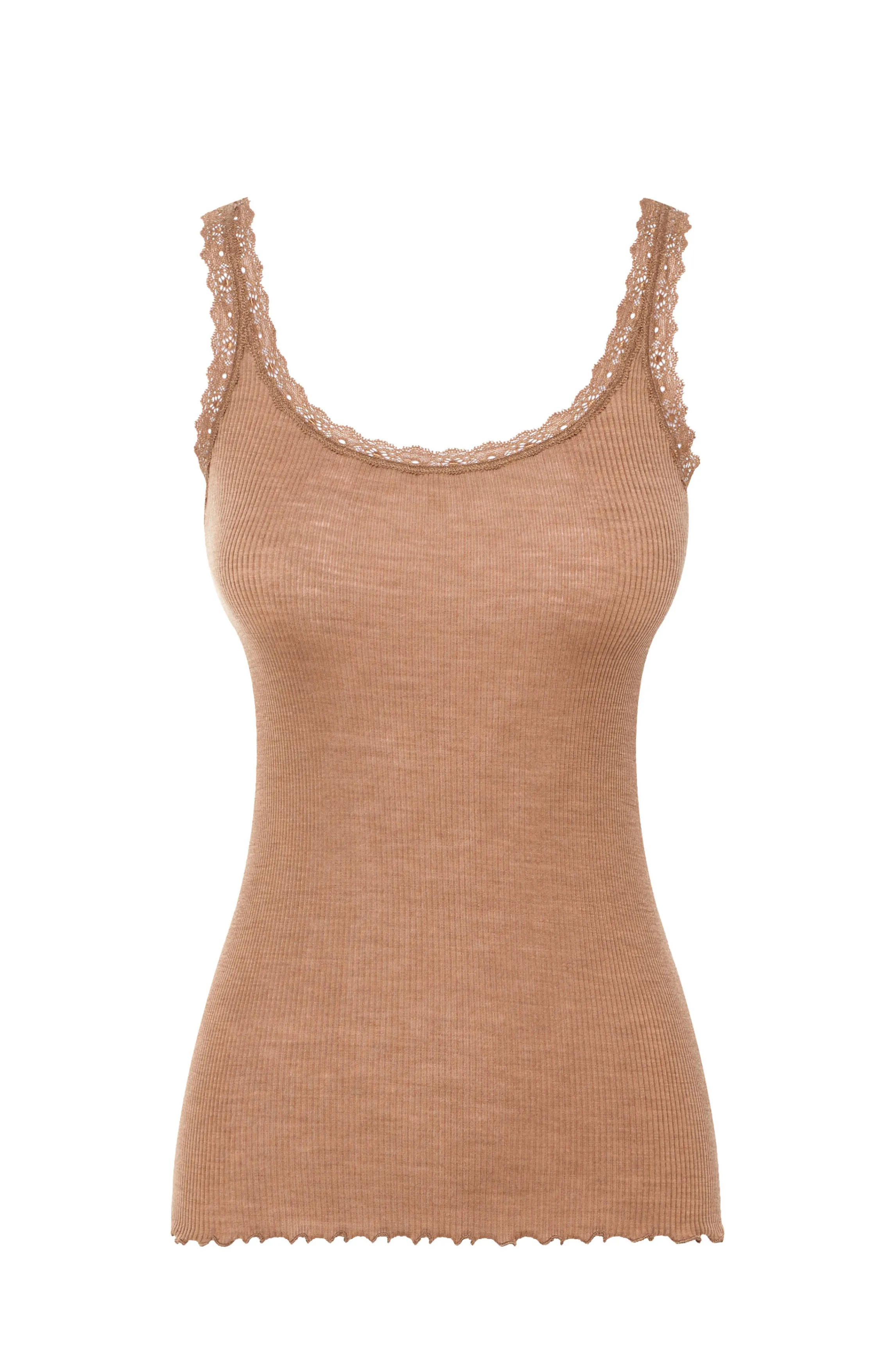 Cheap Wool and silk coffee tank top Ready-to-wear
