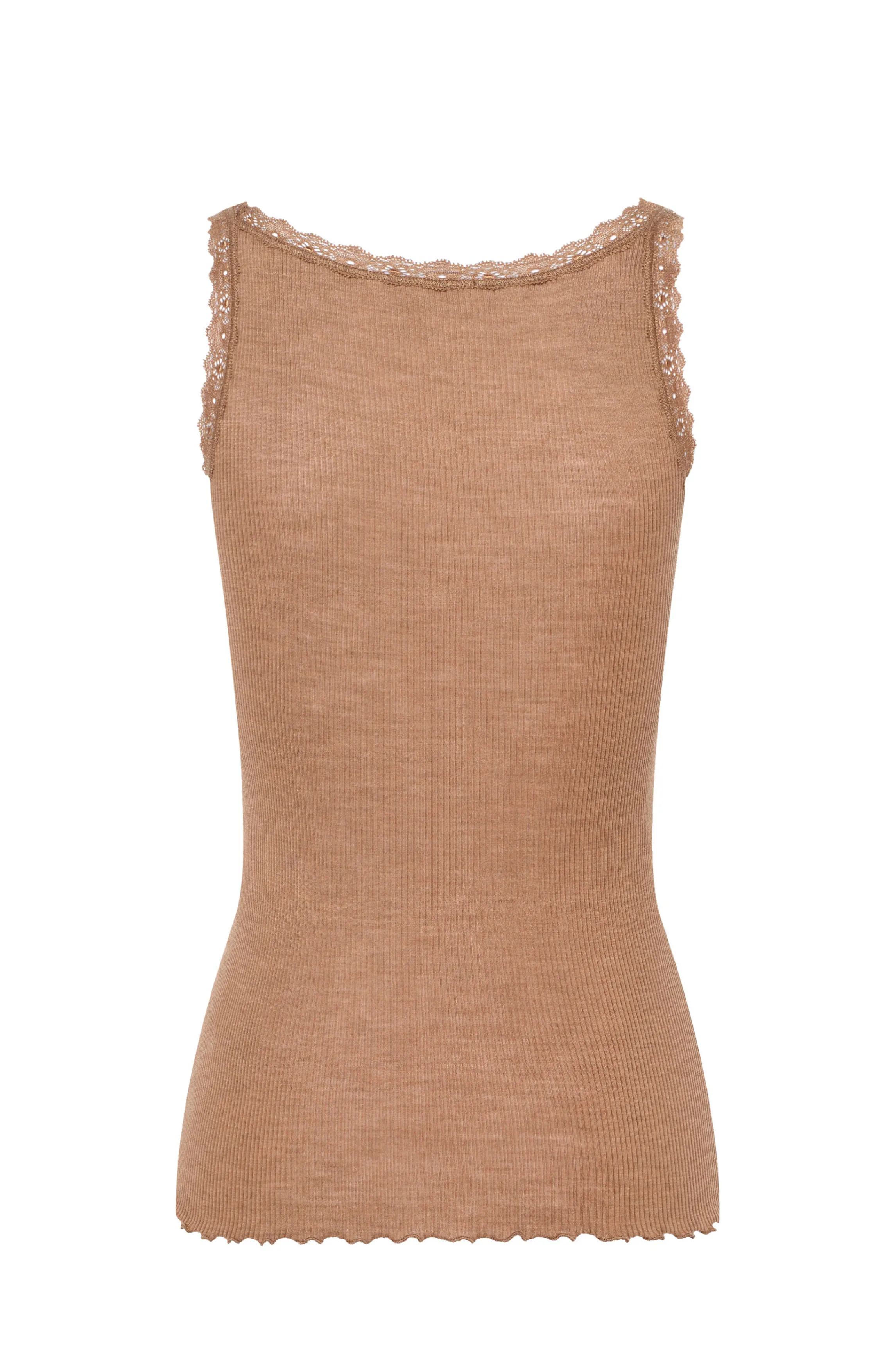 Cheap Wool and silk coffee tank top Ready-to-wear